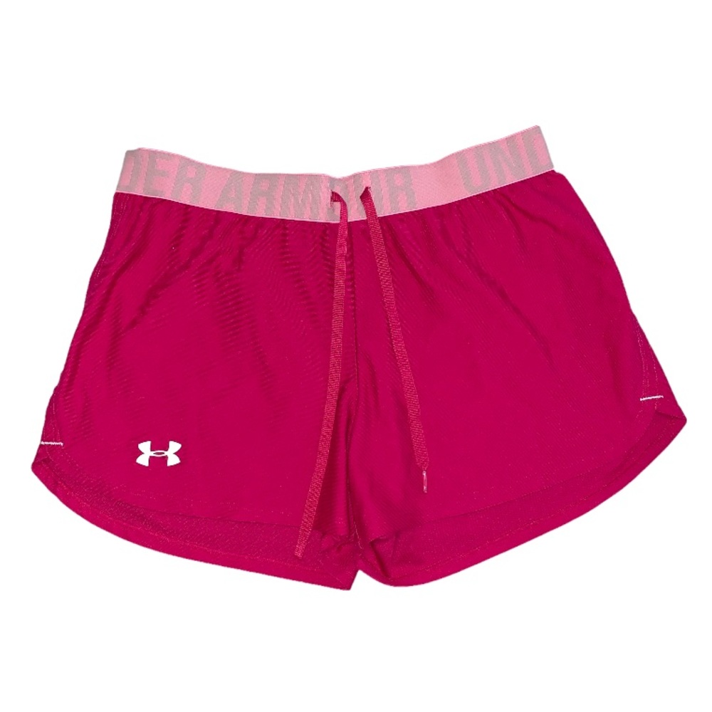UNDER ARMOUR Women’s Bright Pink Loose Heatgear Sport Fitness Running Shorts S - Picture 1 of 14